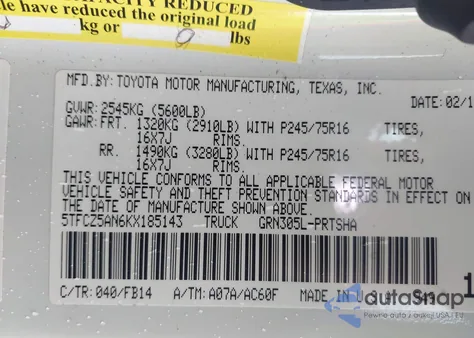 2019 Toyota Tacoma Sr V6 from USA, damaged, VIN 5TFCZ5AN6KX185143